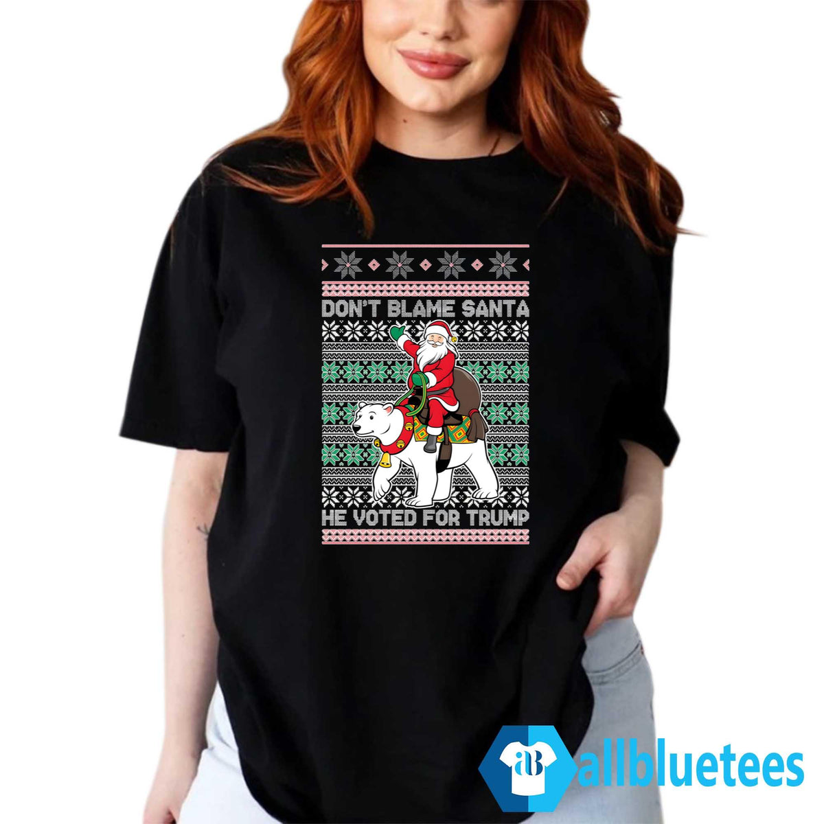 Don’t Blame Santa He Voted For Trump Ugly Christmas Sweater - Holiday Gift product image 3