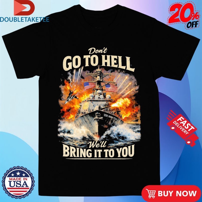 Don't Go To Hell We'll Bring The Fire American Flag - Adult & Kids T-Shirts, Sweatshirts & Hoodies apparel design preview 1