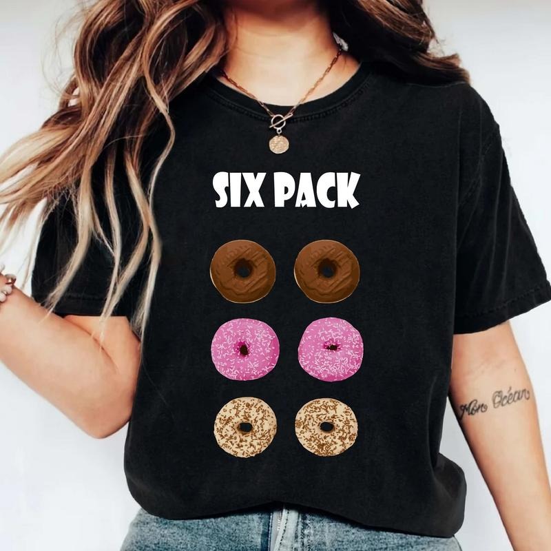 Donut Six Pack Funny Workout Gym Lover Sarcastic Food - Adult & Kids T-Shirts, Sweatshirts & Hoodies apparel design preview 1