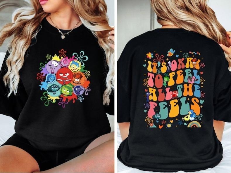 Double Sided Inside Out 2 'S Okay Feel All Feels - Adult & Kids T-Shirts, Sweatshirts & Hoodies apparel design preview 1
