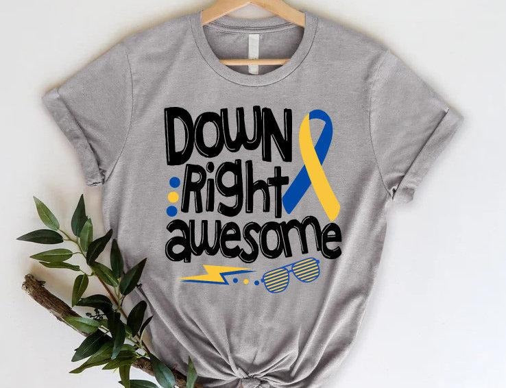 Down Syndrome Awareness 321 Right Awesome World Day - Adult & Kids T-Shirts, Sweatshirts & Hoodies apparel design preview 1
