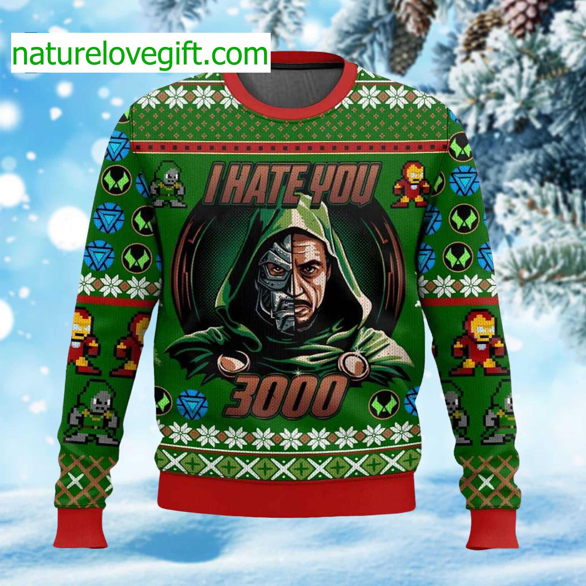 Dr Doom I Hate You 3000 Ugly Christmas Sweater - Holiday Gift product image