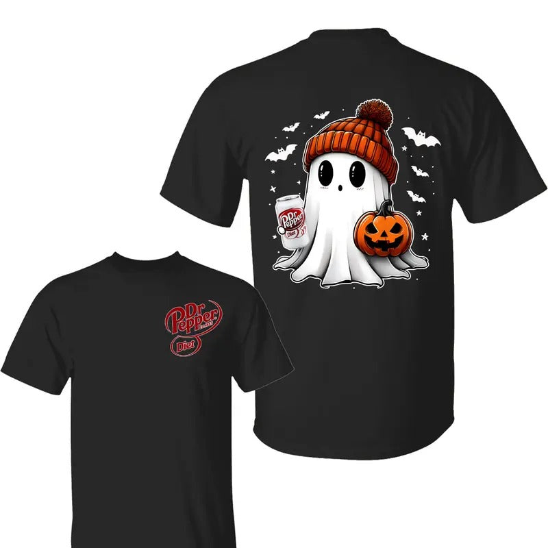 Dr Pepper Ghost Cute Halloween Classic Cotton 2 Sided - Adult & Kids T-Shirts, Sweatshirts & Hoodies apparel design preview 1