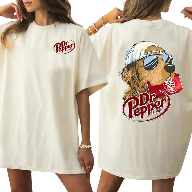 Dr Pepper Golden Dog 2 Sided Vintage Soda Funny Retro - Adult & Kids T-Shirts, Sweatshirts & Hoodies apparel design preview 1