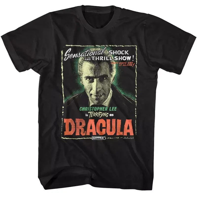Dracula Terrifying Christopher Lee Vampire Hammer - Adult & Kids T-Shirts, Sweatshirts & Hoodies apparel design preview 1