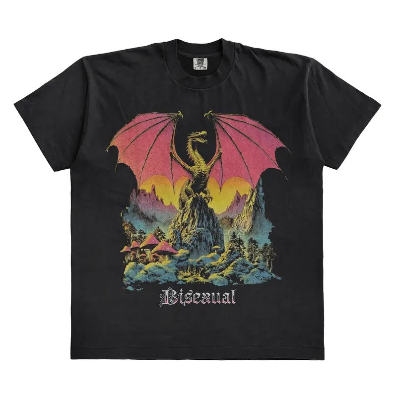 Dragon Bisexual Fantasy 60s - Adult & Kids T-Shirts, Sweatshirts & Hoodies apparel design preview 1