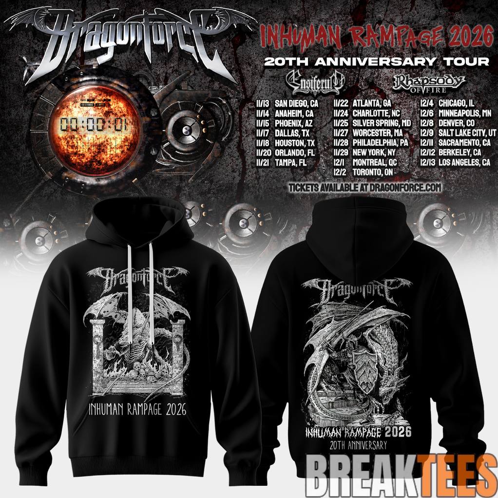 DragonForce Inhuman Rampage 20th Anniversary Special - Adult & Kids T-Shirts, Sweatshirts & Hoodies apparel design preview 1