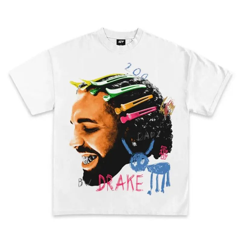 Drake Dogs White Classic Top Cotton Fabric Medium - Adult & Kids T-Shirts, Sweatshirts & Hoodies apparel design preview 1