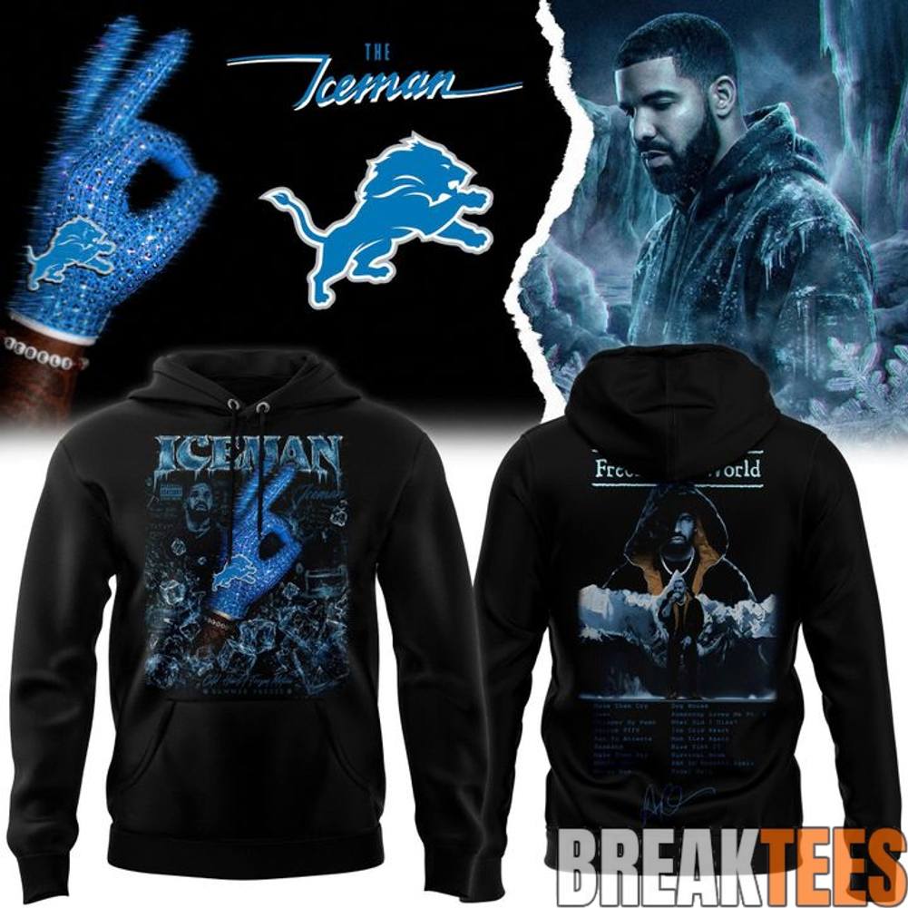 Drake Iceman x Detroit Lions - Adult & Kids T-Shirts, Sweatshirts & Hoodies apparel design preview 1
