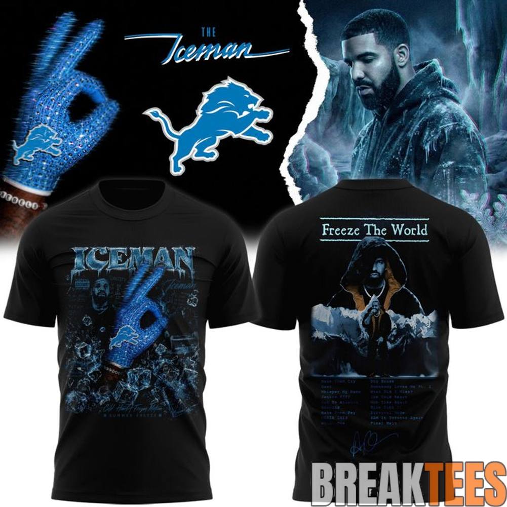 Drake Iceman x Detroit Lions - Adult & Kids T-Shirts, Sweatshirts & Hoodies apparel design preview 1