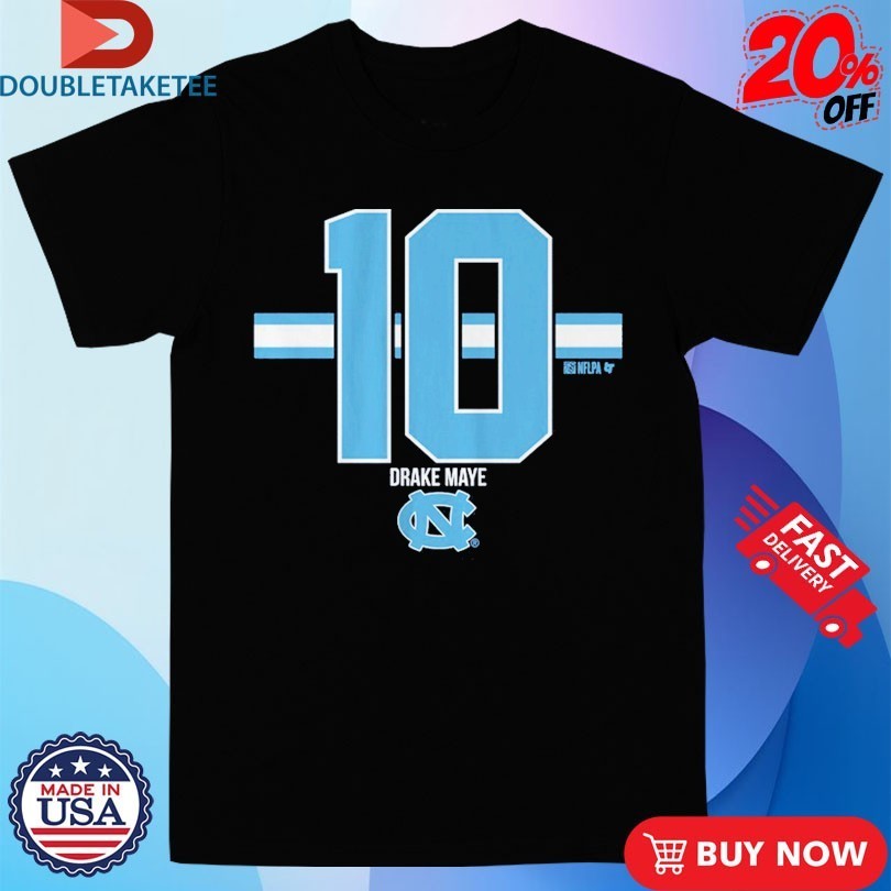 Drake Maye 10 Stripe UNC Football North Carolina Tar - Adult & Kids T-Shirts, Sweatshirts & Hoodies apparel design preview 1
