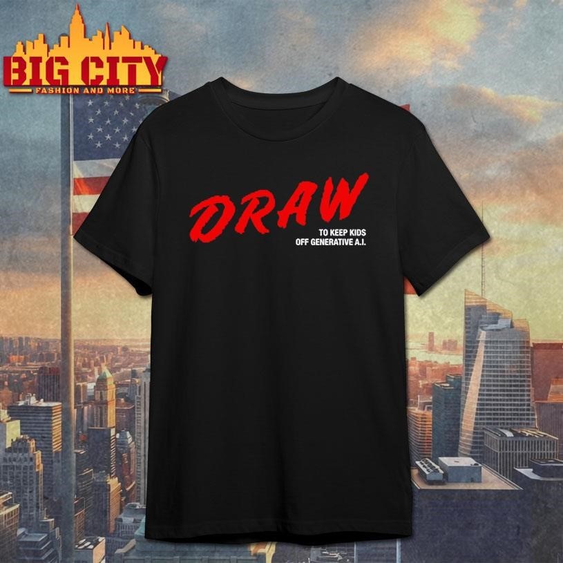 Draw To Keep Kids Off Generative Ai - Adult & Kids T-Shirts, Sweatshirts & Hoodies apparel design preview 1