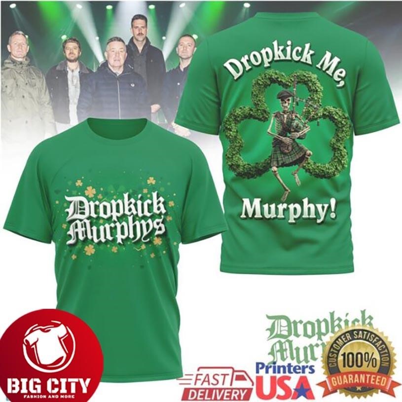 Dropkick Murphys St. Patrick's Day Skeleton Bagpiper - Adult & Kids T-Shirts, Sweatshirts & Hoodies apparel design preview 1