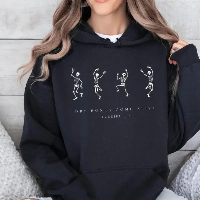 Dry Bones Come Alive Christian Dancing Skeleton - Adult & Kids T-Shirts, Sweatshirts & Hoodies apparel design preview 1