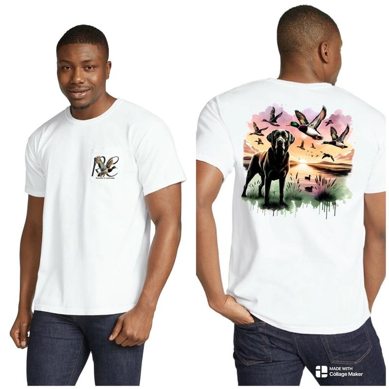 Duck Dog Sunrise Pocket Casual Tropical - Adult & Kids T-Shirts, Sweatshirts & Hoodies apparel design preview 1