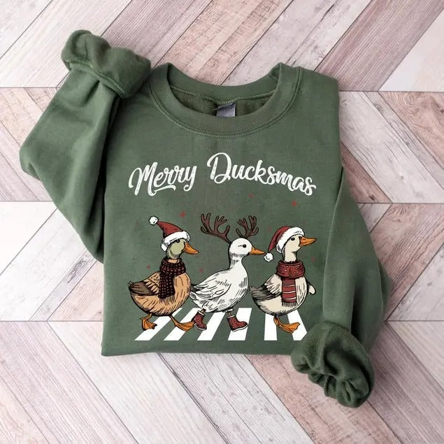 Ducks Merry Ducksmas Funny Duck Lover - Adult & Kids T-Shirts, Sweatshirts & Hoodies apparel design preview 1