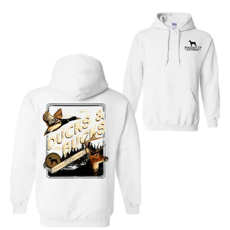 Ducks Bucks Mallard Duck Whitetail Buck Hunting - Adult & Kids T-Shirts, Sweatshirts & Hoodies apparel design preview 1