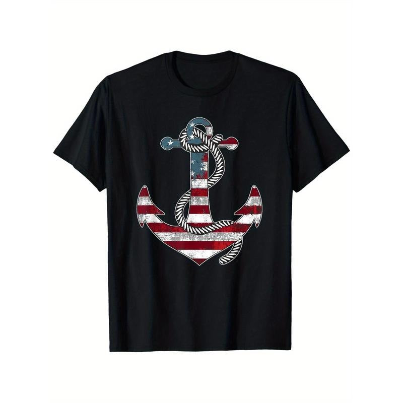Durable Build] Patriotic American Flag Anchor - Adult & Kids T-Shirts, Sweatshirts & Hoodies apparel design preview 1
