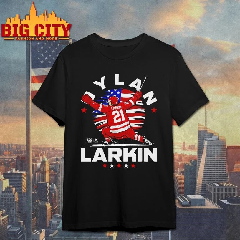 Dylan Larkin Detroit USA Flag Celebration - Adult & Kids T-Shirts, Sweatshirts & Hoodies apparel design preview 1