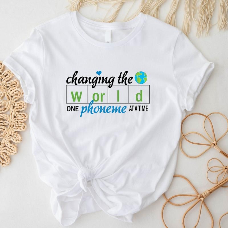 Dyslexia Teacher Changing World One Phoneme Time - Adult & Kids T-Shirts, Sweatshirts & Hoodies apparel design preview 1