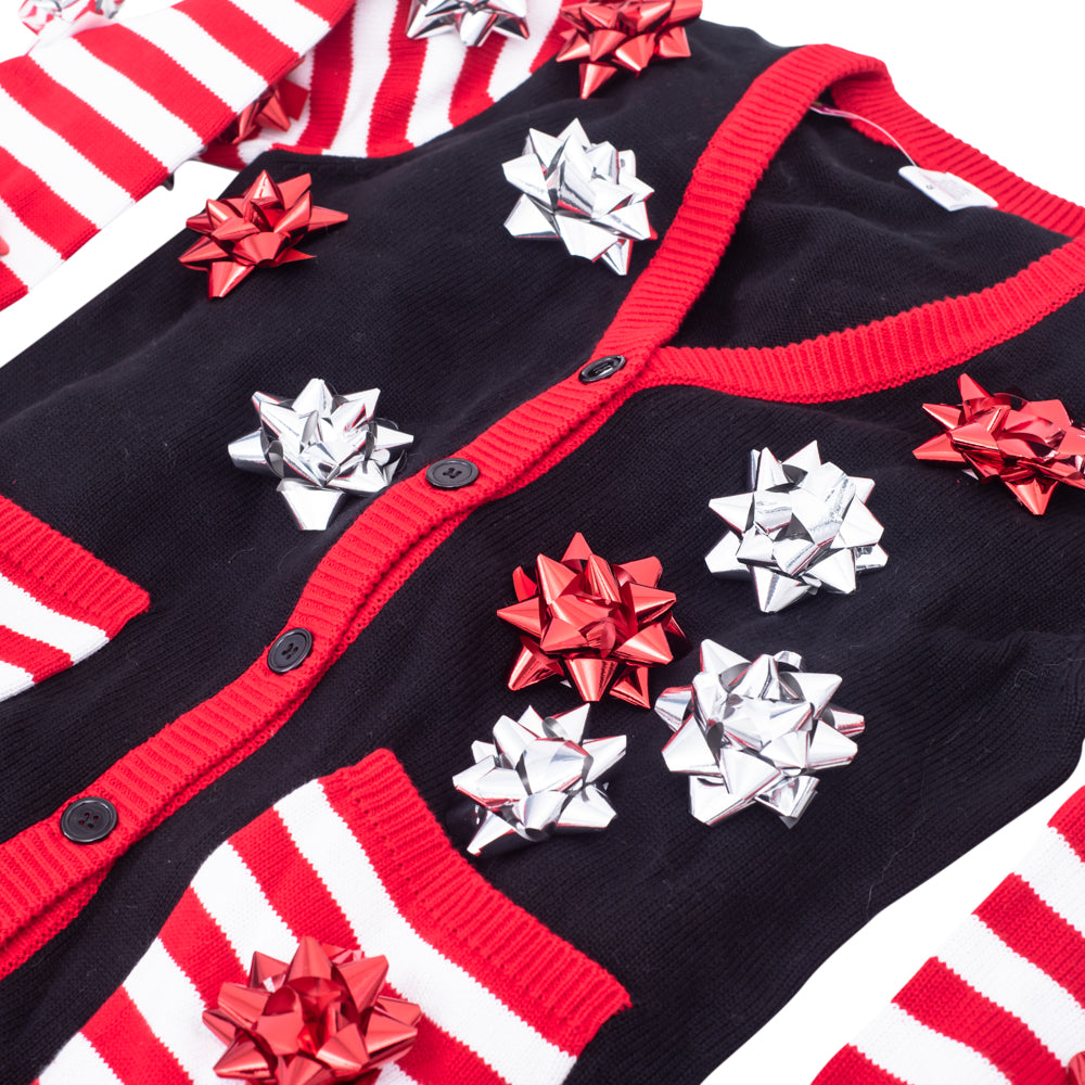 Gift Wrapping Bow Cardigan Ugly Christmas Sweater - Holiday Gift product image 4