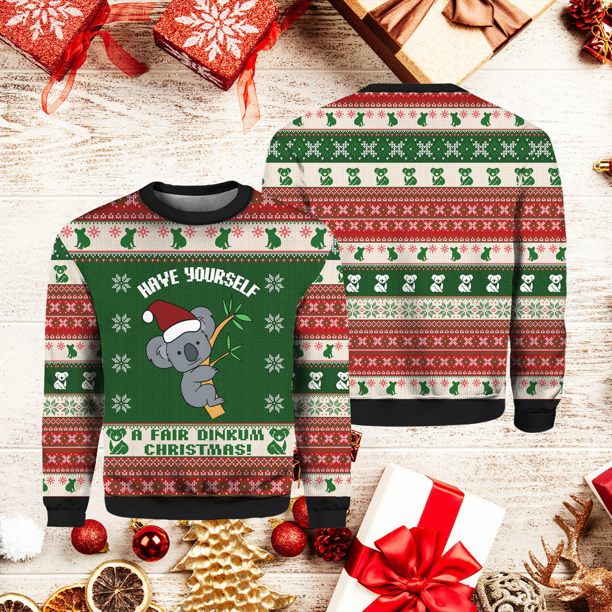 Koala Have Yourself A Fair Dinkum 3D Christmas Sweater - Holiday Gift product image
