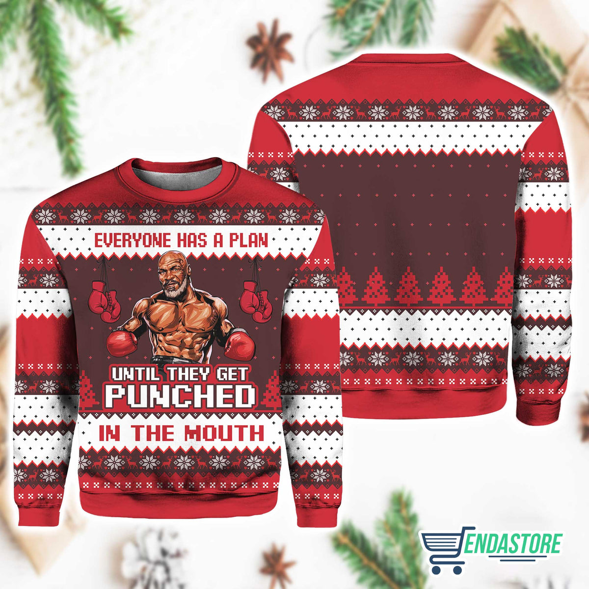 Mike Tyson Everyone Has A Plan Until They Get Punched in the Mouth 3D Ugly Christmas Sweater - Holiday Gift product image 2