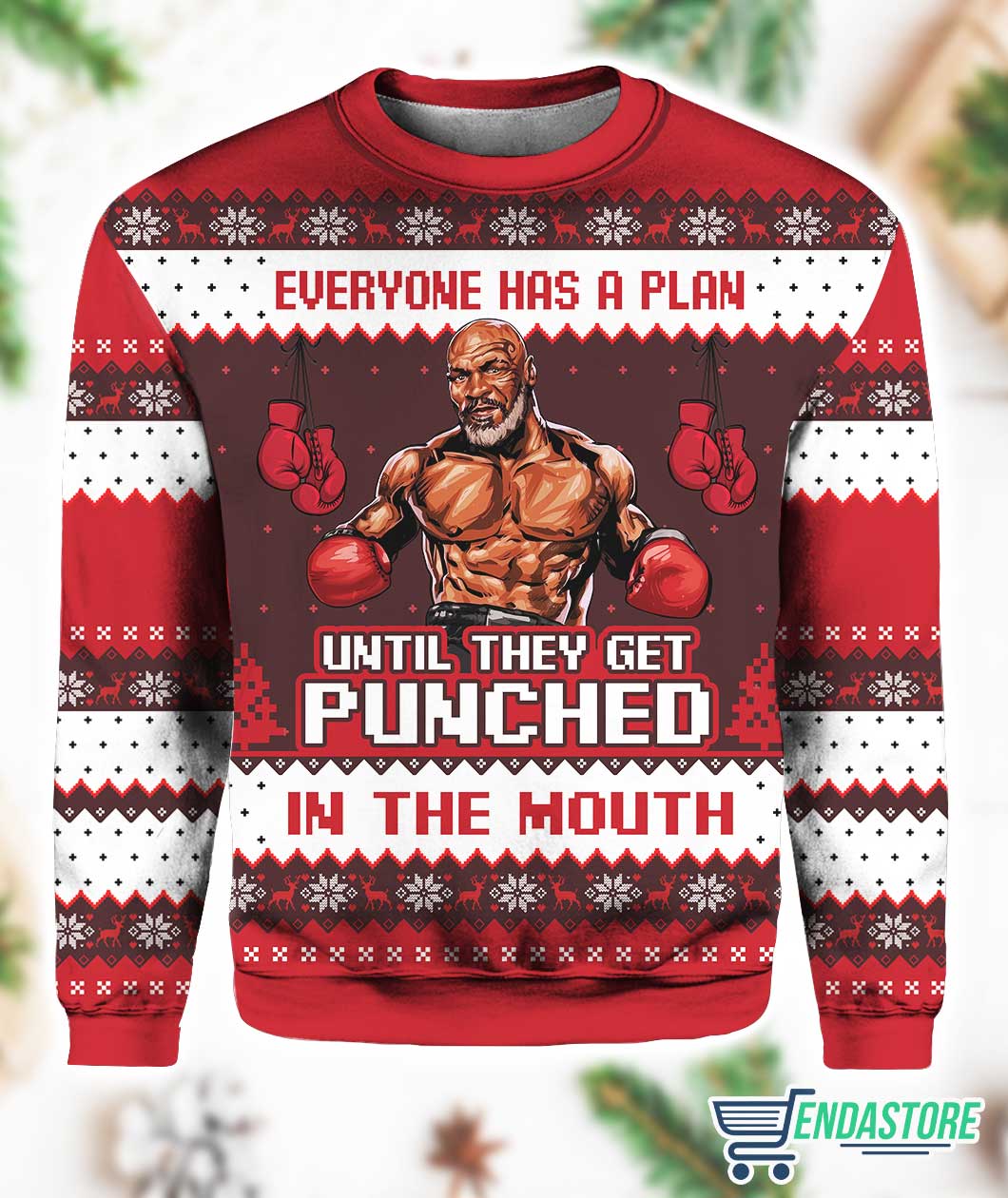 Mike Tyson Everyone Has A Plan Until They Get Punched in the Mouth 3D Ugly Christmas Sweater - Holiday Gift product image 3