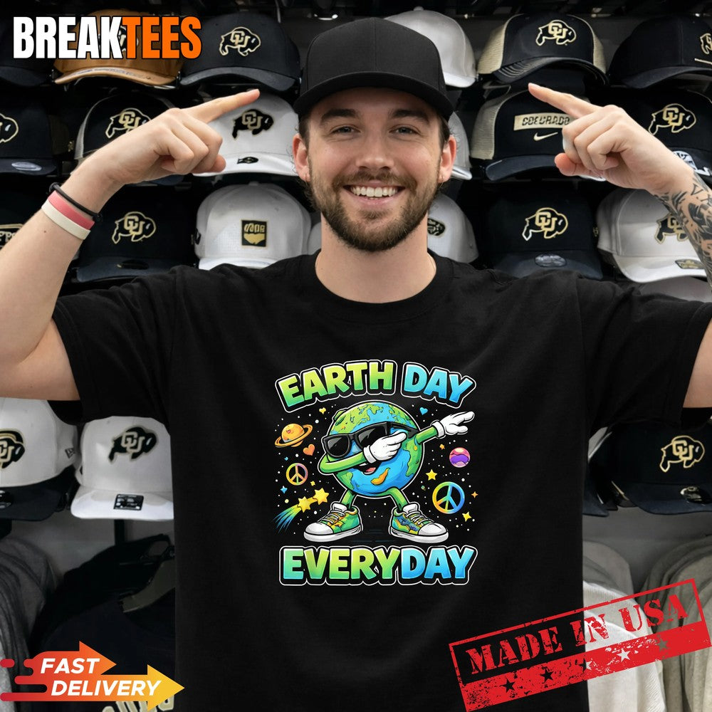 Earth Day Everyday Dabbing Funny Eco Planet - Adult & Kids T-Shirts, Sweatshirts & Hoodies apparel design preview 1