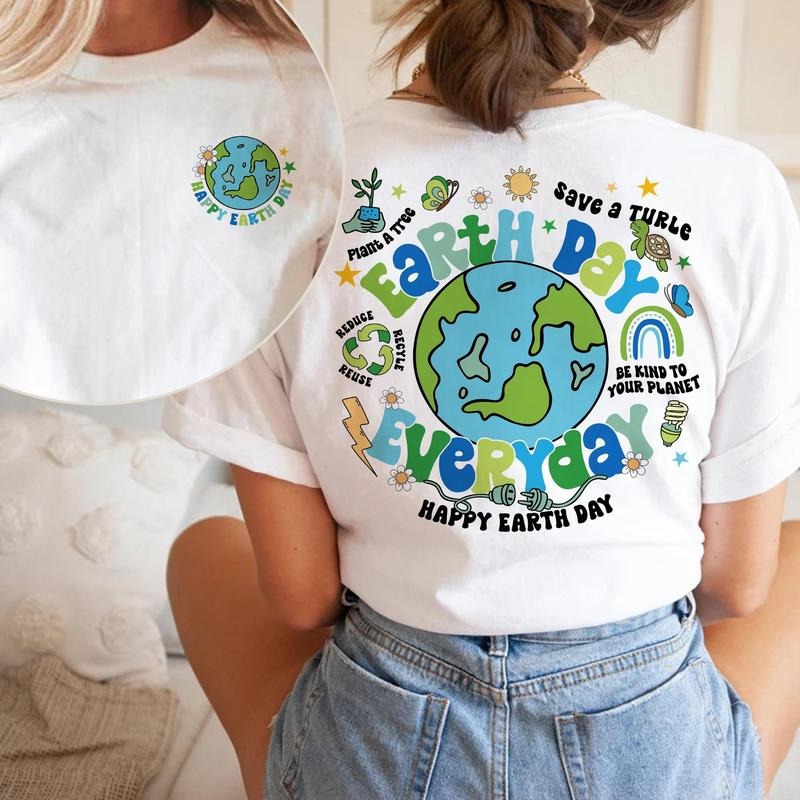 Earth Day Everyday Save Planet Nature Lover Happy Eco - Adult & Kids T-Shirts, Sweatshirts & Hoodies apparel design preview 1