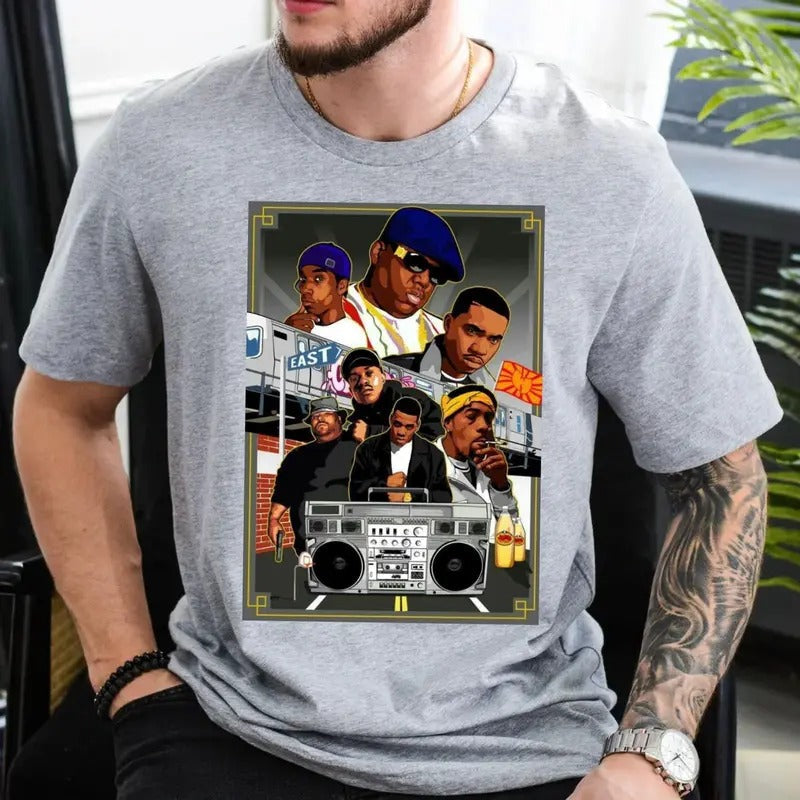 East Coast Legends Hip Hop Rapper Old School Friends - Adult & Kids T-Shirts, Sweatshirts & Hoodies apparel design preview 1