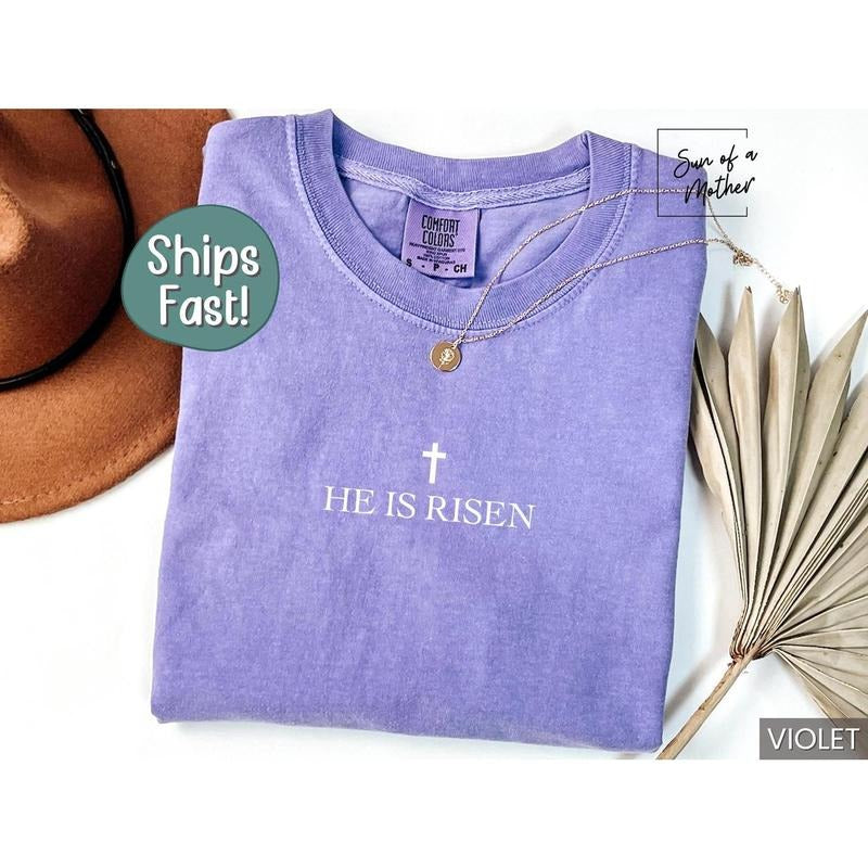 Easter Christian He Is Risen Jesus Religious Comfort - Adult & Kids T-Shirts, Sweatshirts & Hoodies apparel design preview 1