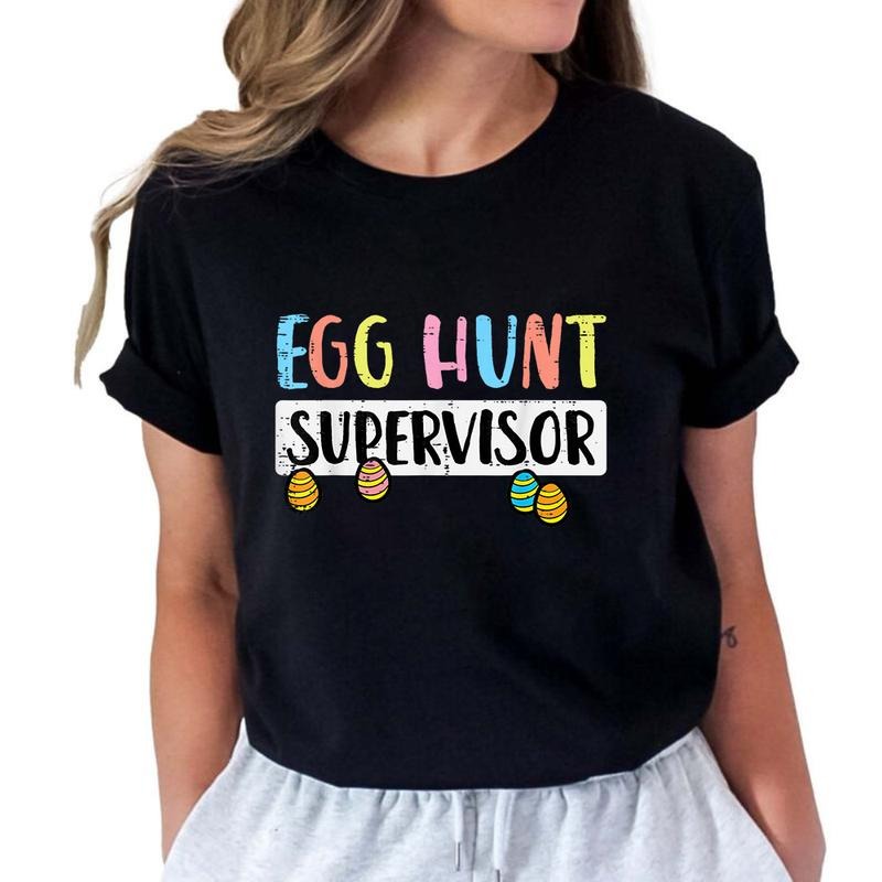 Easter Egg Hunt Supervisor Funny Pure Cotton Casual - Adult & Kids T-Shirts, Sweatshirts & Hoodies apparel design preview 1