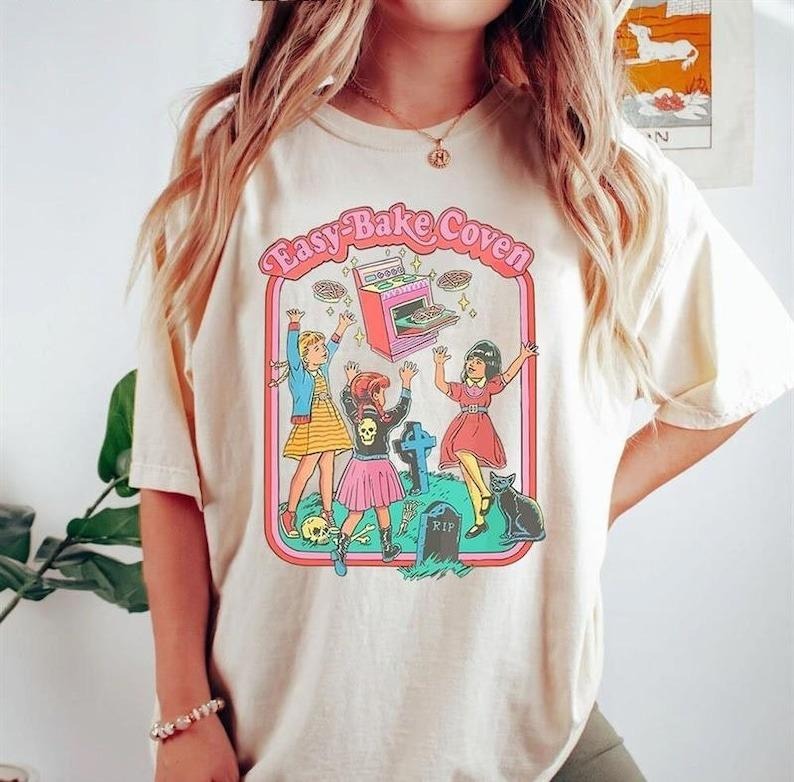 Easy Bake Coven 90s Horror Movie Fan Vintage - Adult & Kids T-Shirts, Sweatshirts & Hoodies apparel design preview 1