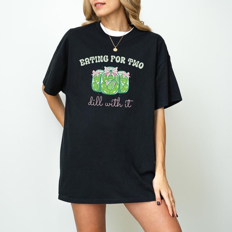 Eating Two Pregnancy Announcement Expecting Mom - Adult & Kids T-Shirts, Sweatshirts & Hoodies apparel design preview 1