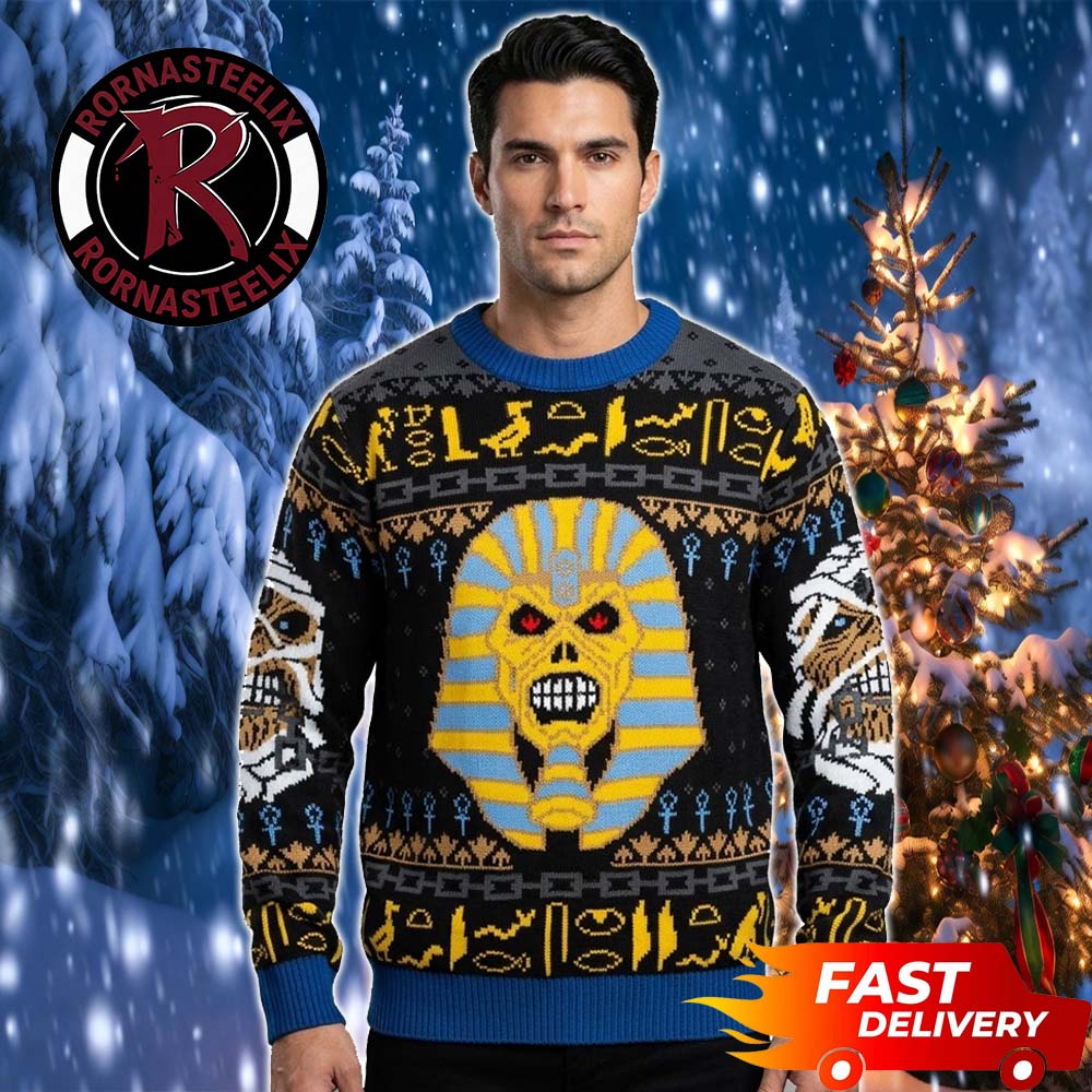Eddie Egypt Pattern Gift Holiday Iron Maiden Ugly Christmas Sweater - Holiday Gift product image
