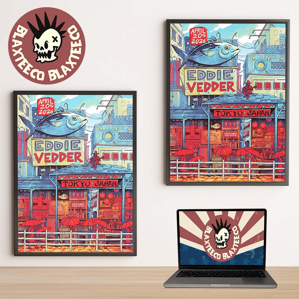 Eddie Vedder Tokyo Japan 2026 Venue Poster At Garden - Adult & Kids T-Shirts, Sweatshirts & Hoodies apparel design preview 1