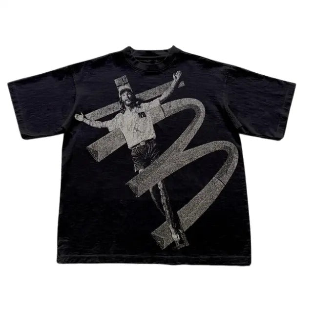 Eerie Mcdonald'S Jesus Retro Print Graphics Size S - Adult & Kids T-Shirts, Sweatshirts & Hoodies apparel design preview 1