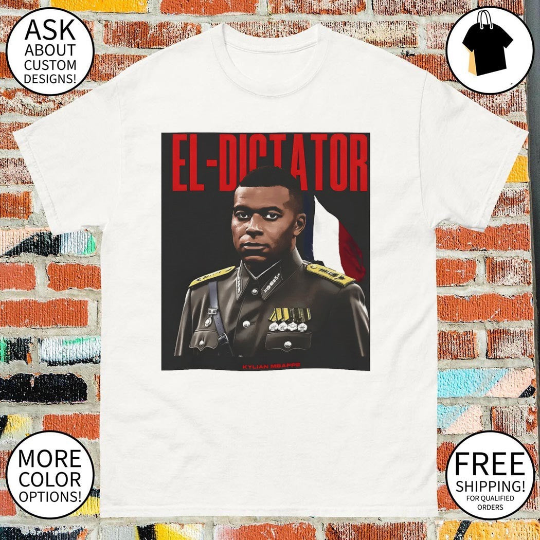 El-Dictator Kylian Mbappe portrait - Adult & Kids T-Shirts, Sweatshirts & Hoodies apparel design preview 1