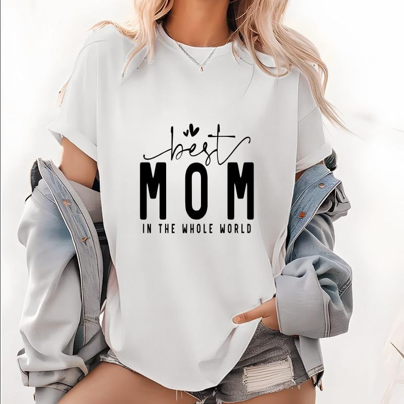 Bold "Best MOM WHOLE WORLD" Statement - Adult & Kids T-Shirts, Sweatshirts & Hoodies apparel design preview 1