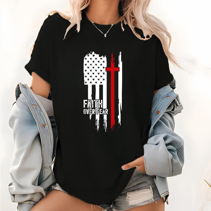 Elevate Your Displaying Patriotic Inspiring "Faith - Adult & Kids T-Shirts, Sweatshirts & Hoodies apparel design preview 1