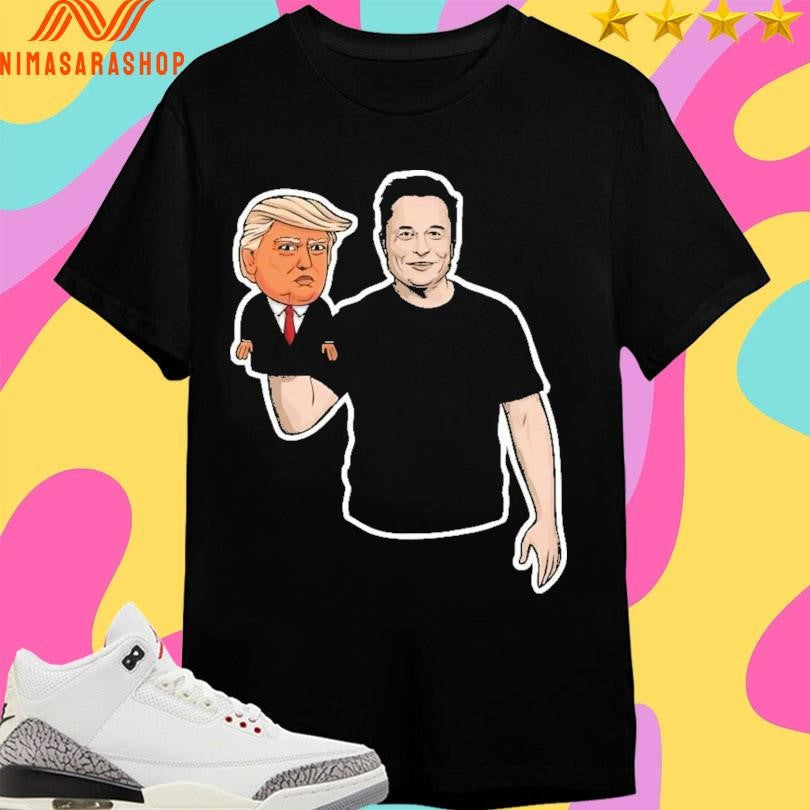 Elon Musk The President And His Puppet - Adult & Kids T-Shirts, Sweatshirts & Hoodies apparel design preview 1