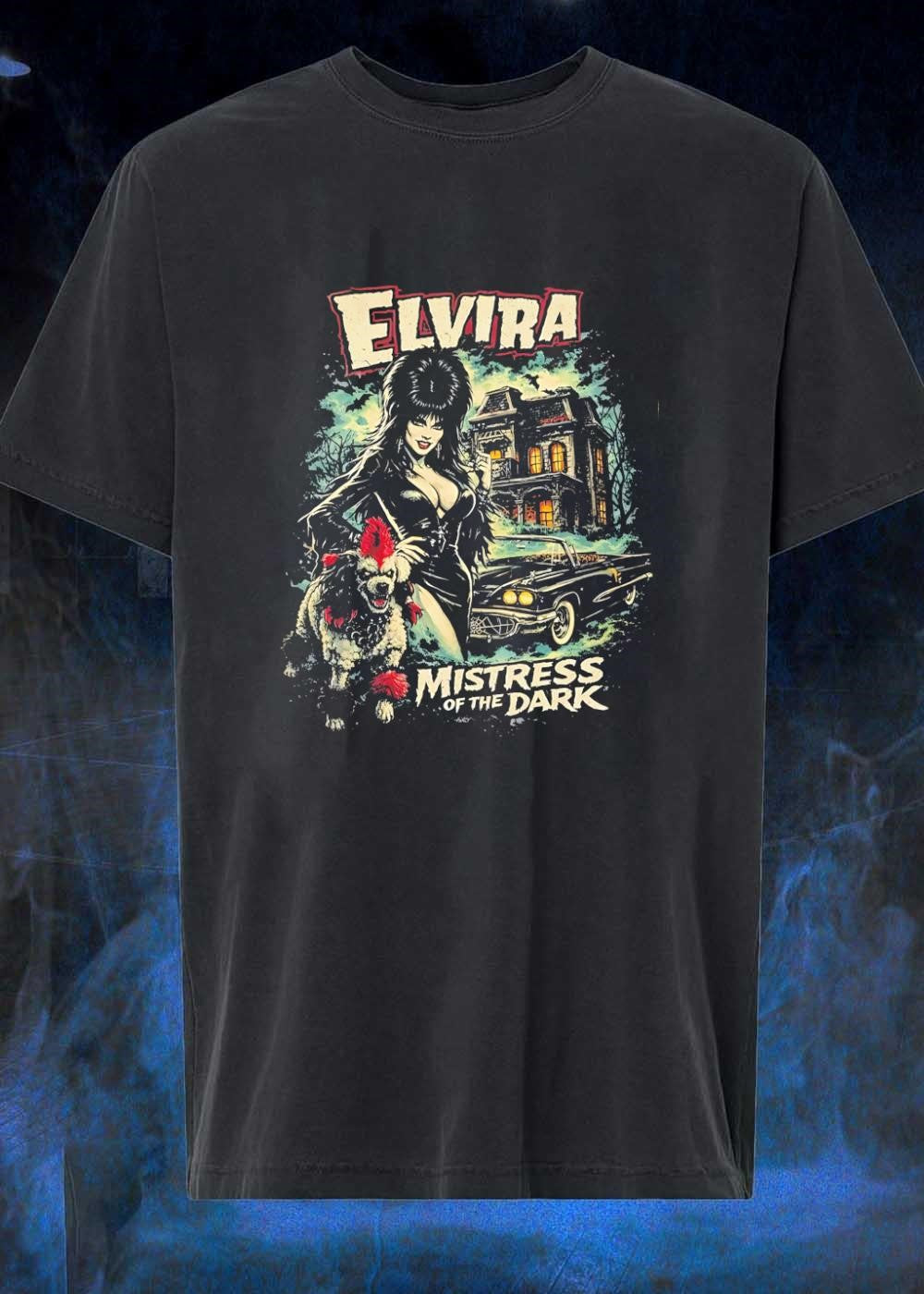 Elvira Mistress Of The Dark Haunted House Vintage - Adult & Kids T-Shirts, Sweatshirts & Hoodies apparel design preview 1