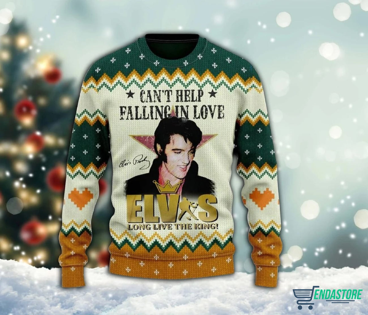 Elvis Presley The King 3D Ugly Christmas Sweater - Holiday Gift product image