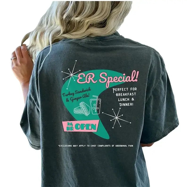 Emergency Room Diner Nursing Humor Medical Joke Funny - Adult & Kids T-Shirts, Sweatshirts & Hoodies apparel design preview 1