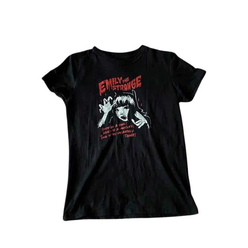 Emily Strange Cat Baby Emo Scene 2000s Clothes Girl - Adult & Kids T-Shirts, Sweatshirts & Hoodies apparel design preview 1