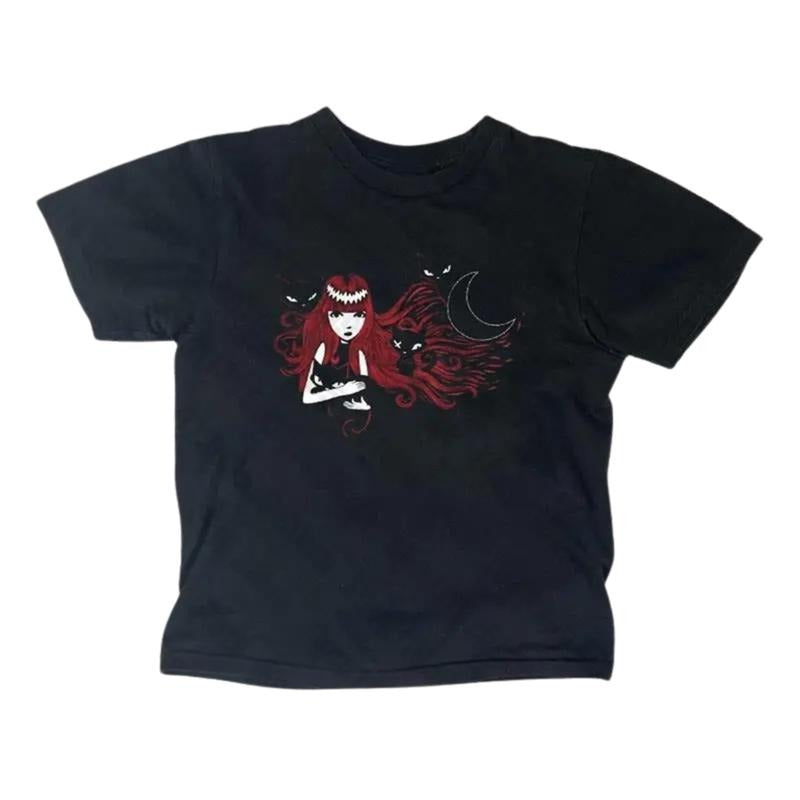 Emily Strange Baby Cat Girl Vinatage Y2k Top - Adult & Kids T-Shirts, Sweatshirts & Hoodies apparel design preview 1