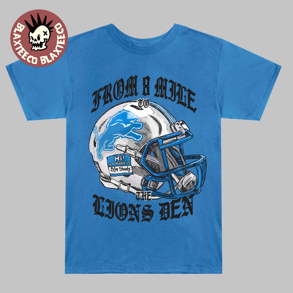 Eminem x Detroit Lions Helmet From 8 Mile To The Den - Adult & Kids T-Shirts, Sweatshirts & Hoodies apparel design preview 1