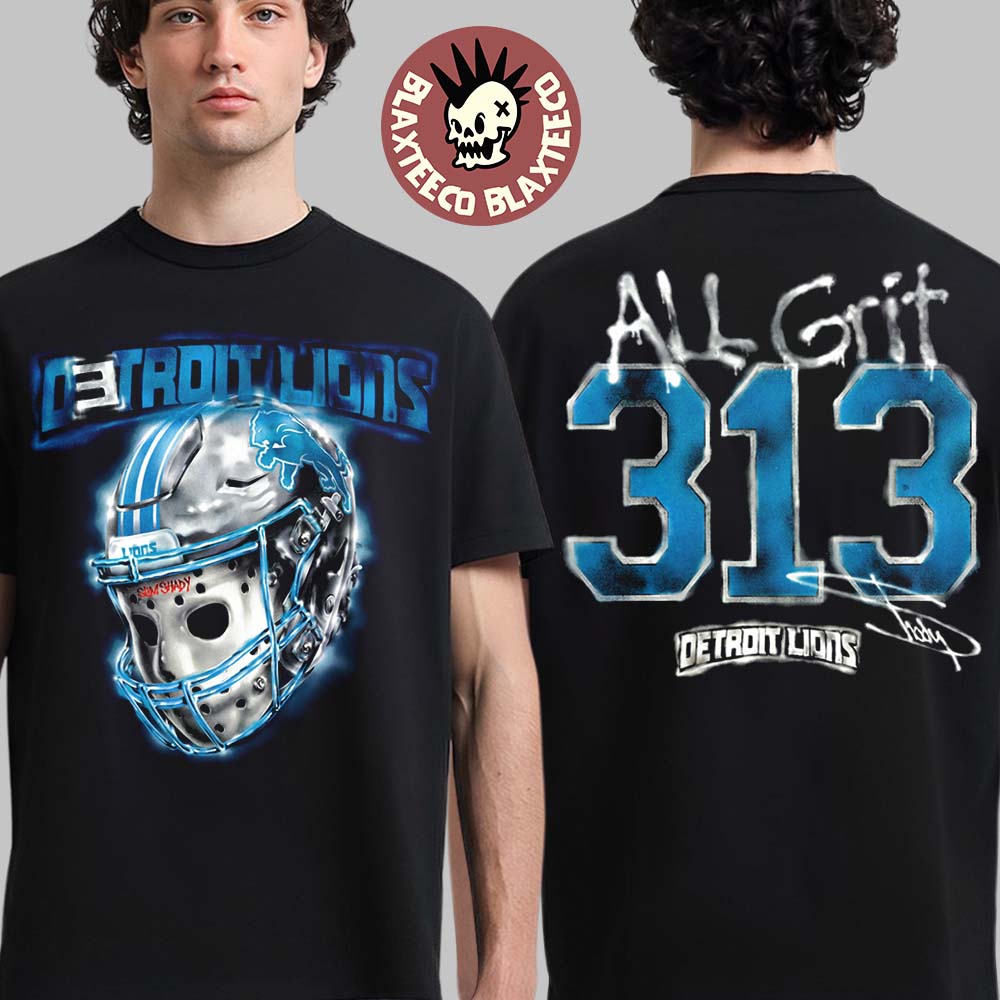Eminem x Detroit Lions Hockey Mask And Helmet All - Adult & Kids T-Shirts, Sweatshirts & Hoodies apparel design preview 1