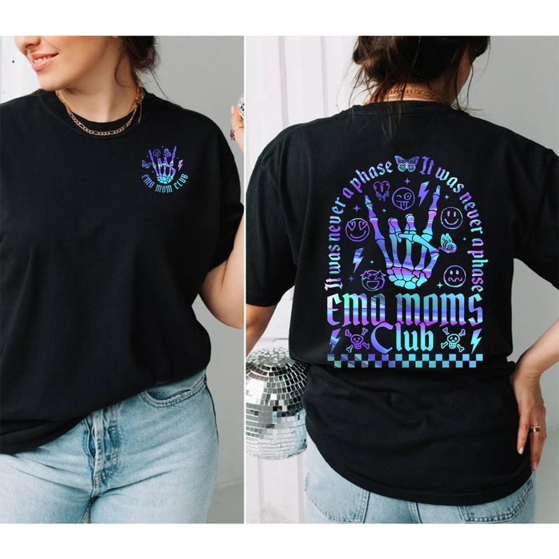Emo Moms Club Motherhood Skeleton Mama Elder Mom Life - Adult & Kids T-Shirts, Sweatshirts & Hoodies apparel design preview 1